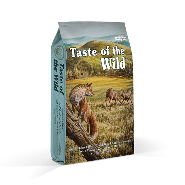 Krmivo pro psy Taste of the Wild Appalachian Valley - Obrázek sáčku krmiva pro psy Taste of the Wild Appalachian Valley, které obsahuje vyvážené složení s přírodními ingrediencemi pro optimální zdraví a vitalitu psů.